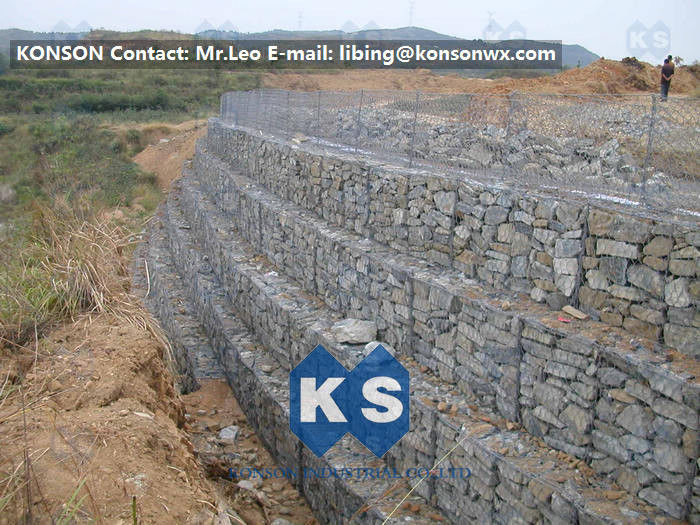 Galvanized Wire Gabion Retaining Walls Plastic Or Stainless Steel