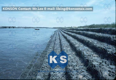 Double Twisting Galvanized Wire Gabion Retaining Wall with Grid Reinforced Structure