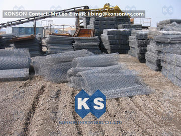 Custom Hexagonal Wire Netting Coated Polyethylene Gabion Mesh Box For Flood Bank