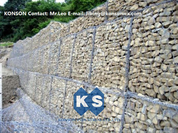 Durable Gabion Retaining Wall 3.0 - 4.5mm Dia with PVC Coated Stainless Steel Galvanized Wire