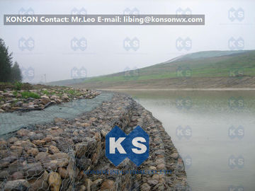 Galvanized Wire Stone Gabion Basket For River Crossing / Marinas / Seashore Protection